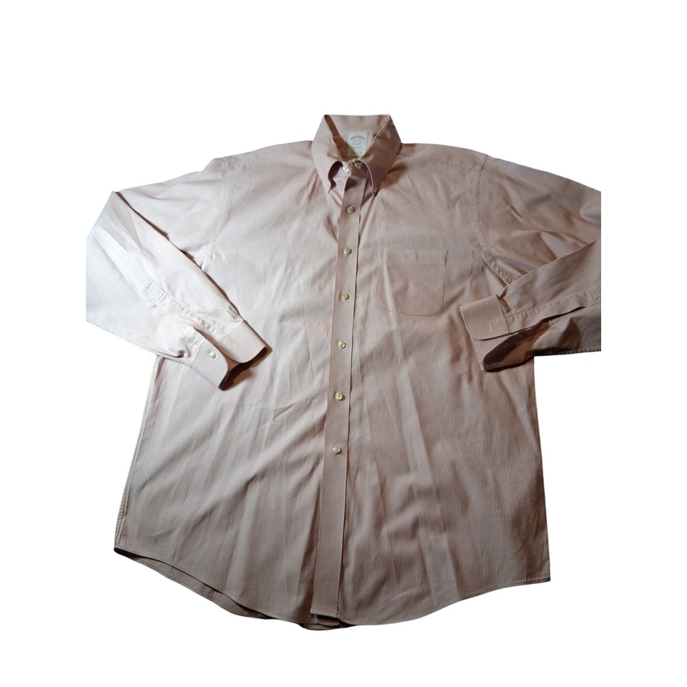 Brooks Brothers Madison Shirt Mens 16.5 35 Red White Stripe Supima Cotton